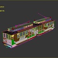 Modern tram streetcar tram system city tram 3d model