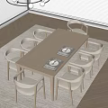 Dining table and chair combination 3d model