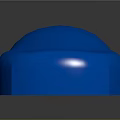 Blue Shiny Smooth Concept Car With Glossy Surface On Gray Gradient Background