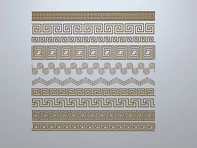 Chinese-style window grilles line silhouette pane window sill border engraved window edge strip construction 3d model
