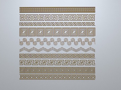 Chinese-style window grilles line silhouette pane window sill border engraved window edge strip construction 3d model