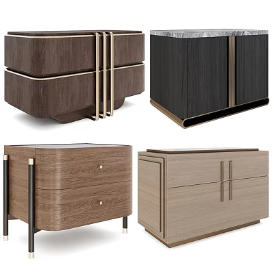 Modern Wooden Dresser Designs With Metal Accents And Multiple Drawers 3d model