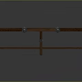 Rustic Wooden Table With Plank Top Metal Brackets And Sturdy Legs