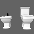 Modern White Toilet With Matching Sink In Bathroom Interior Design