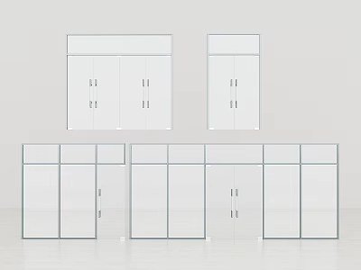 Modern double door glass high partition office louver glass partition glass door glass partition wall company partition 3d model