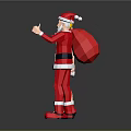 Game and Movie Characters in Christmas Costumes Female Santa Dress and Male Gesturing