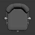Light Gray Office Chair With Transparent Armrests And Metal Base Wheels