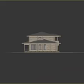 Two Story Wooden House Exterior With Gray Roof Green Grass And Path