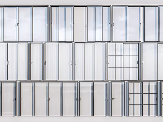 Modern sliding door glass door glass screen glass partition kitchen door 3d model