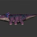 Cute Purple Pink Dragon With Blue Spikes And Colorful Spots Design