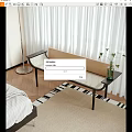 Modern-Ji Rattan Bed End Stool Shoe Changing Stool Bench Book Decoration Combination 3d model