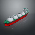 LNG Carrier Ship Featuring Red Hull Green Superstructure And Spherical Tanks 3d model