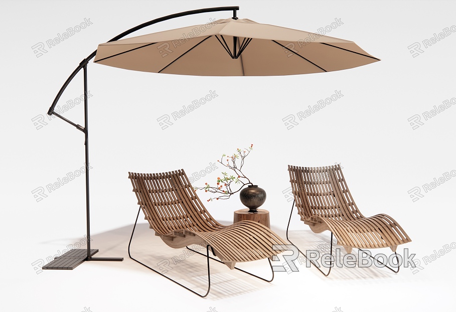 Bamboo Outdoor Reclining Chair Beach Reclining Chair Outdoor Chair Sunshade model