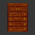 Elegant Red Wooden Chest of Drawers With Multiple Drawers And Yellow Knobs