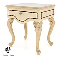 Classic Light Beige Chest of Drawers With Ornate Carved Legs And Decorative Trim
