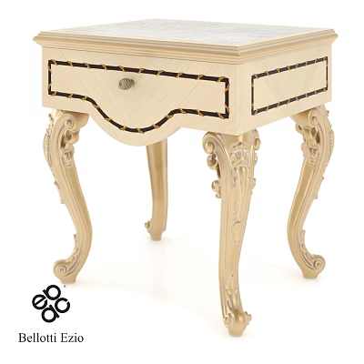 Classic Light Beige Chest of Drawers With Ornate Carved Legs And Decorative Trim 3d model