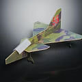 Camouflage Electric Toy Airplane Model Featuring Detailed Wings and Movable Wheels