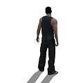 Man Wearing Black Tank Top And Black Pants Standing With Shadow
