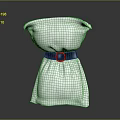 Stylish White Garment with Black Belt and Gold Buckle Waist Detail