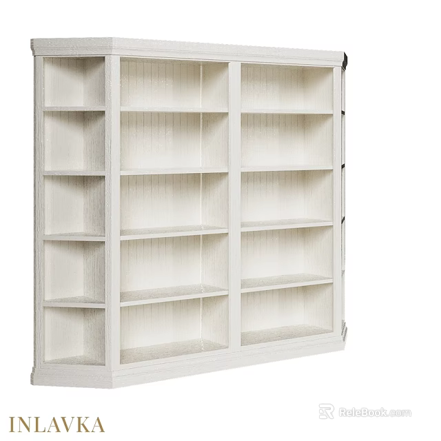 White Open Shelving Unit With Multiple Shelves For Home Organization 3d model 