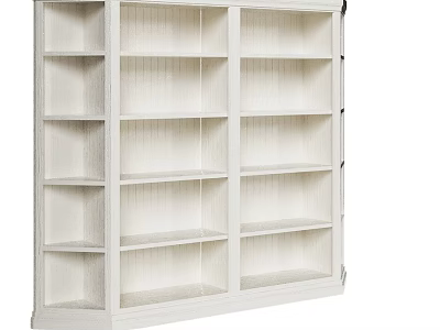 White Open Shelving Unit With Multiple Shelves For Home Organization 3d model