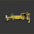Yellow Industrial Drone With Four Propeller Arms And Labeled Body For Professional Use