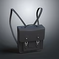 Black Modern Minimalist Backpack With Adjustable Straps And Metal Buckles