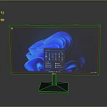 Modern Desktop Monitor With High Resolution Screen And Blue Digital Interface