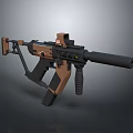 Modern Tactical Assault Rifle With Brown Black Finish Scope And Suppressor 3d model