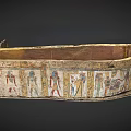 Ancient Egyptian Anthropoid Coffin And Outer Case With Painted Hieroglyphs And Decorative Art