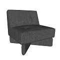 Modern Grey Fabric Single Sofa With Button Tufted Design And Comfortable Seating 3d model