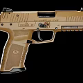 Golden Tactical Pistol with Ergonomic Grip and Modern Design Features