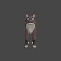 Animated Game Movie Character 3D Model With Striped Brown White Fur Standing Pose
