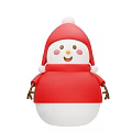 Cute Snowman Figure With Red Hat White Pom Poms Red Sweater And Smiling Face