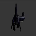 3D Spinosaurus Model With Dark Body Red Blue Sail And Walking Pose