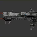 Advanced Futuristic Interstellar Spaceship With Detailed Metallic Design And Red Thrusters