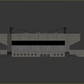 Large Industrial Building Structure Featuring Multiple Roofs Brick Walls And Support Structures