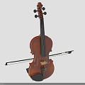 Classic Wooden Violin With Bow Brown Body String Instrument For Musical Performance And Practice