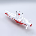 modern battleship sci-fi armed battleship 3d model