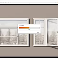 Modern casement window combination 3d model