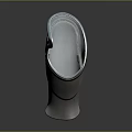 3D Rendered Metal Curved Mechanical Component With Holes And Connection Points