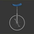 Modern Blue Seat Unicycle Featuring Metal Frame And Single Wheel Structure