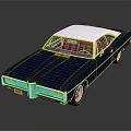 Vintage Blue Classic Car With Sleek Design And Chrome Accents