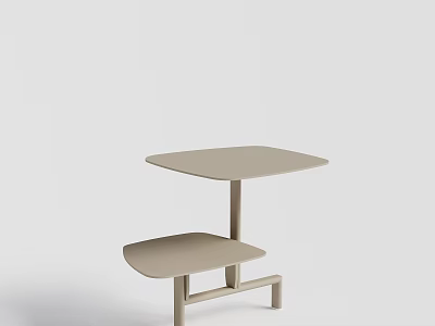 Modern Minimalist Light Colored Coffee Table With Two Tier Design For Living Room Decor 3d model
