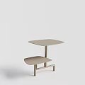 Modern Minimalist Light Colored Coffee Table With Two Tier Design For Living Room Decor