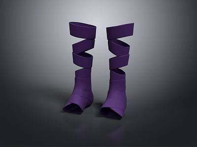 Purple Spiral Designed Daily Use Leg Warmers For Winter Comfort 3d model