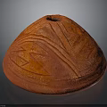 Red Ceramic Pot With Intricate Carved Sculpture Patterns And Textures