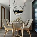 Dining table and chair combination 3d model