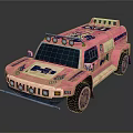 Pink Hummer Race Car With HEA Logo 16 Number And Roof Lights