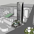 Modern Commercial Building Hanzhong Building Guide Animation 3d model
